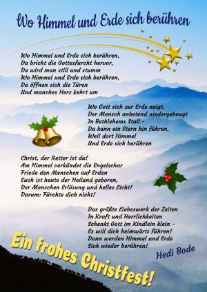 Wo Himmel und Erde sich berühren - Gedicht von Hedi Bode