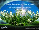 Psalm 31,15 - Aber ich vertraue auf dich, o Herr; ich sage, du bist mein Gott!