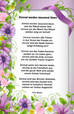 Einmal werden staunend lösen - Fritz Wolke