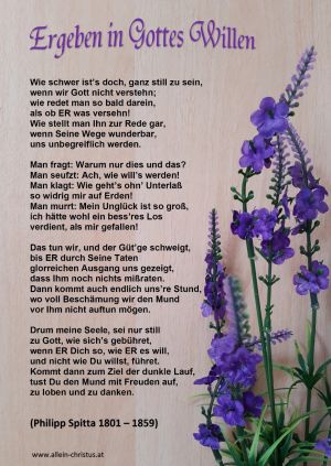 Ergeben in Gottes Willen - Phlipp Spitta