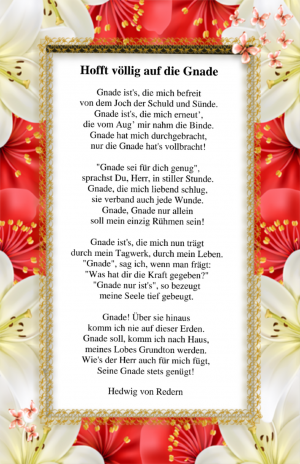 Hofft völlig auf die Gnade - Hedwig von Redern