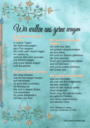 Wir wollen uns gerne wagen - Nikolaus Ludwig Graf von Zinzendorf