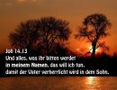 Johannes 14,13 - Und alles, was ihr bitten werdet in meinem Namen, das will ich tun, damit der Vater verherrlicht wird in dem Sohn.