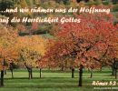 Römer 5,2 b - ...und wir rühmen uns der Hoffnung auf die Herrlichkeit Gottes