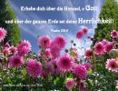Psalm 108,6 - Erhebe dich über die Himmel, o Gott, und über der ganzen Erde sei deine Herrlichkeit