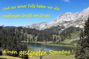 Johannes 1,16 - Und aus seiner Fülle haben wir alle empfangen Gnade um Gnade.