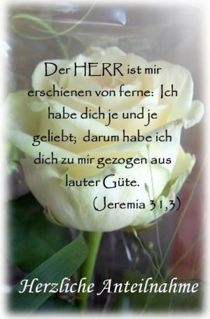 Jeremia 31,3 - Der Herr ist mir erschienen von ferne: Ich habe dich je und je geliebt; darum habe ich dich zu mir gezogen aus lauter Güte.