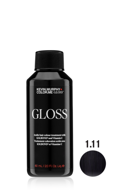 GLOSS Acidic hair colour treatment with KM.BOND2 and Vitamin C 1.11 / 1AA BLACK.ASH.INTENSE