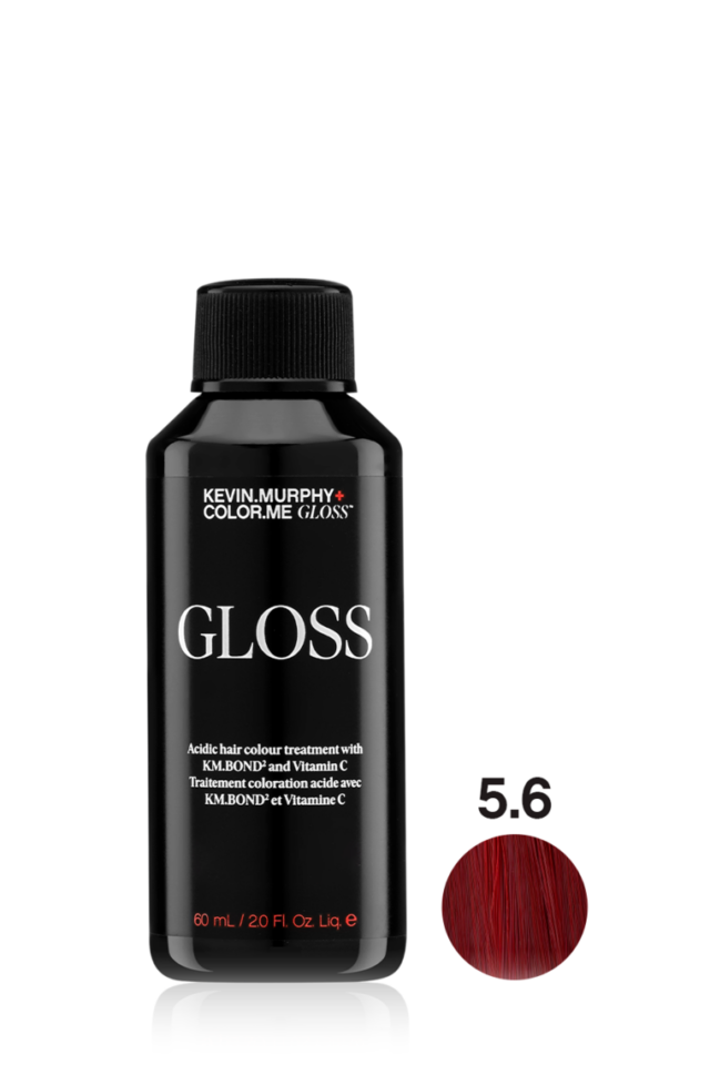 GLOSS Acidic hair colour treatment with KM.BOND2 and Vitamin C 5.6 / 5R LIGHT.BROWN.RED