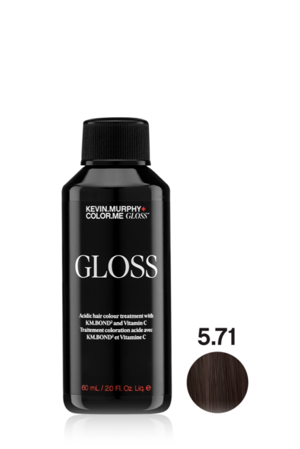GLOSS Acidic hair colour treatment with KM.BOND2 and Vitamin C 5.71 / 5chA LIGHT.BROWN.CHOCOLATE.ASH