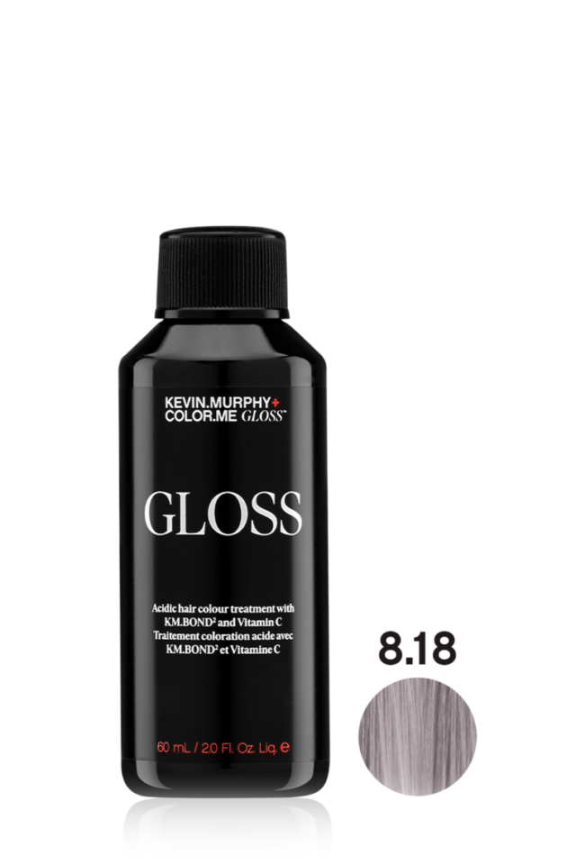 GLOSS Acidic hair colour treatment with KM.BOND2 and Vitamin C 8.18 / 8AV LIGHT.BLONDE.ASH.VIOLET