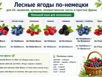 Лесные ягоды по-немецки: названия и простые фразы уровня A1