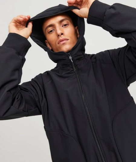 Chaqueta bomber para hombre con capucha y cremallera