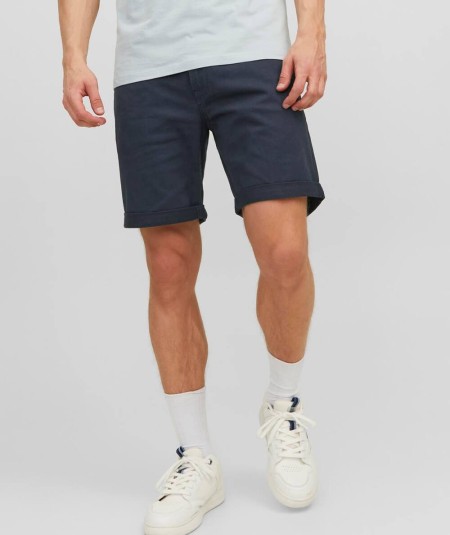 Shorts vaqueros de hombre corte regular con cinco bolsillos color marino