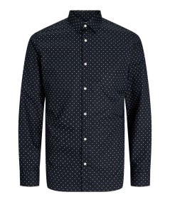 Camisa negra de popelina de Jack & Jones, con ajuste slim fit, ideal para añadir un toque elegante a tu look diario