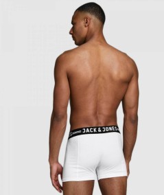 Boxer Jack & Jones de color blanco, algodón elástico ligero y cintura con logotipo para un ajuste perfecto