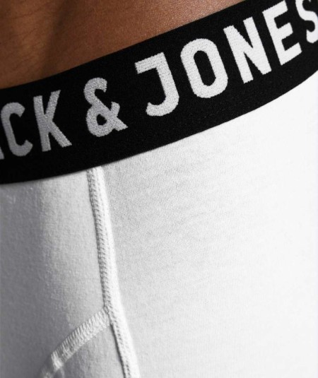 Boxer blanco para hombre Jack & Jones, de algodón elástico con cintura elástica y logotipo para mayor comodidad