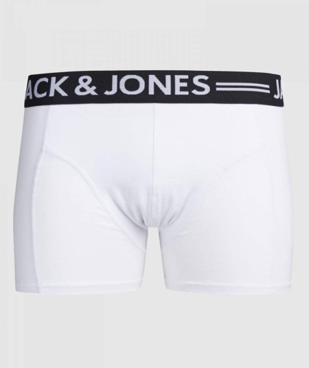 Boxer blanco para hombre Jack & Jones, de algodón elástico con cintura elástica y logotipo para mayor comodidad