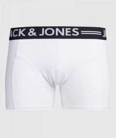 Boxer Jack & Jones en algodón elástico blanco con cintura elástica y logotipo, proporcionando ajuste cómodo y estilizado