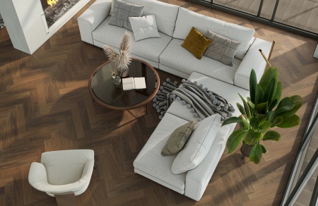 Кварцевый паркет Quartz Parquet Английская Ёлка Орех Американский 33-400-29