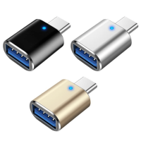 USB 3.0 Female to USB_C / Type_C Male OTG Adapter with Indicator Light(Black)