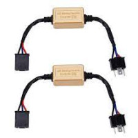 2 PCS H4 LED HeadLight Canbus Error Free Computer Warning Canceller Resistor Decoders Anti-Flicker Capacitor Harness