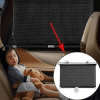Car Window Sun_Shade/Curtain (46x60cm) (Black)