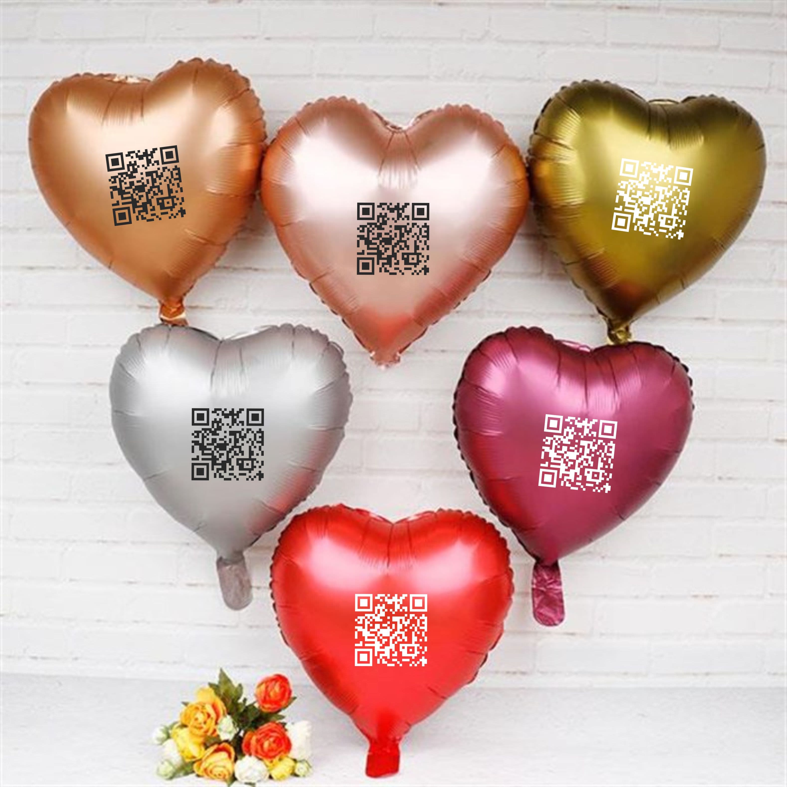 шар-сердце 45 см с qr-кодом