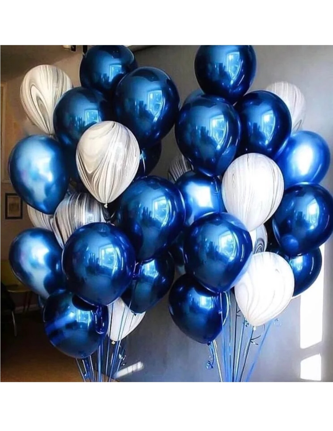 облака синих хром шаров с агатами 