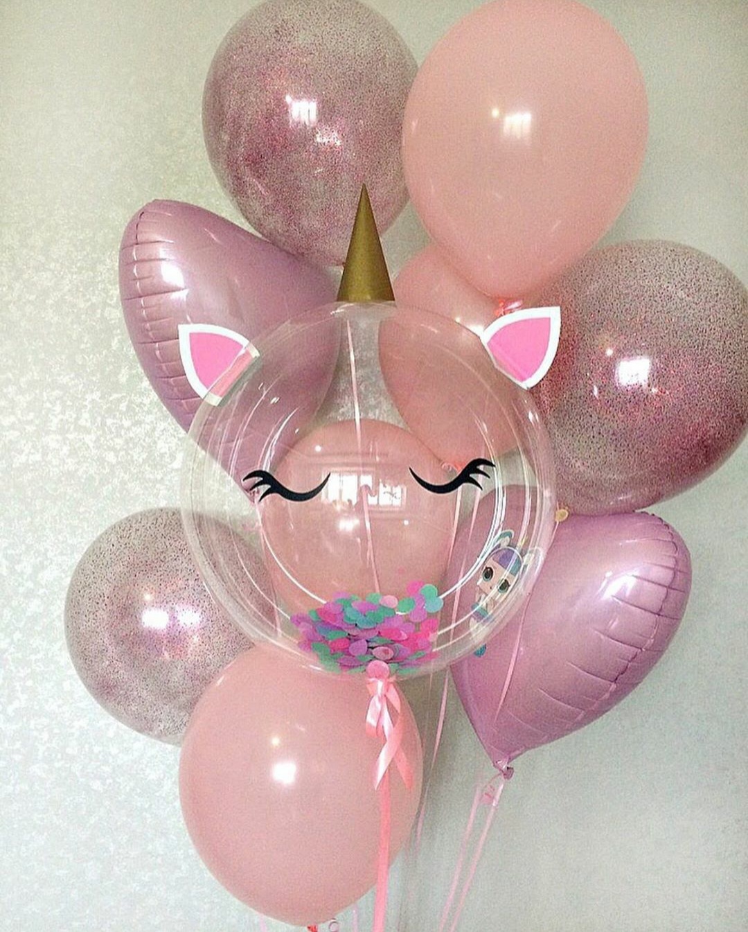 нежный набор с головой единорога баблс