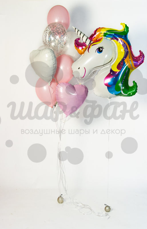 сет с единорогом и серебряной цифрой
