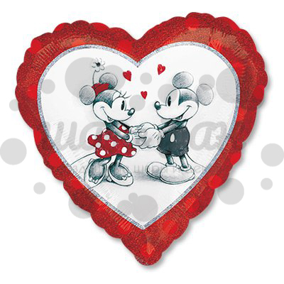 фольгированное сердце микки и минни
