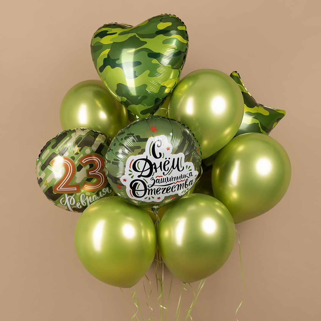 шар-фигура круг 46 см "с днём защитника отечества!"