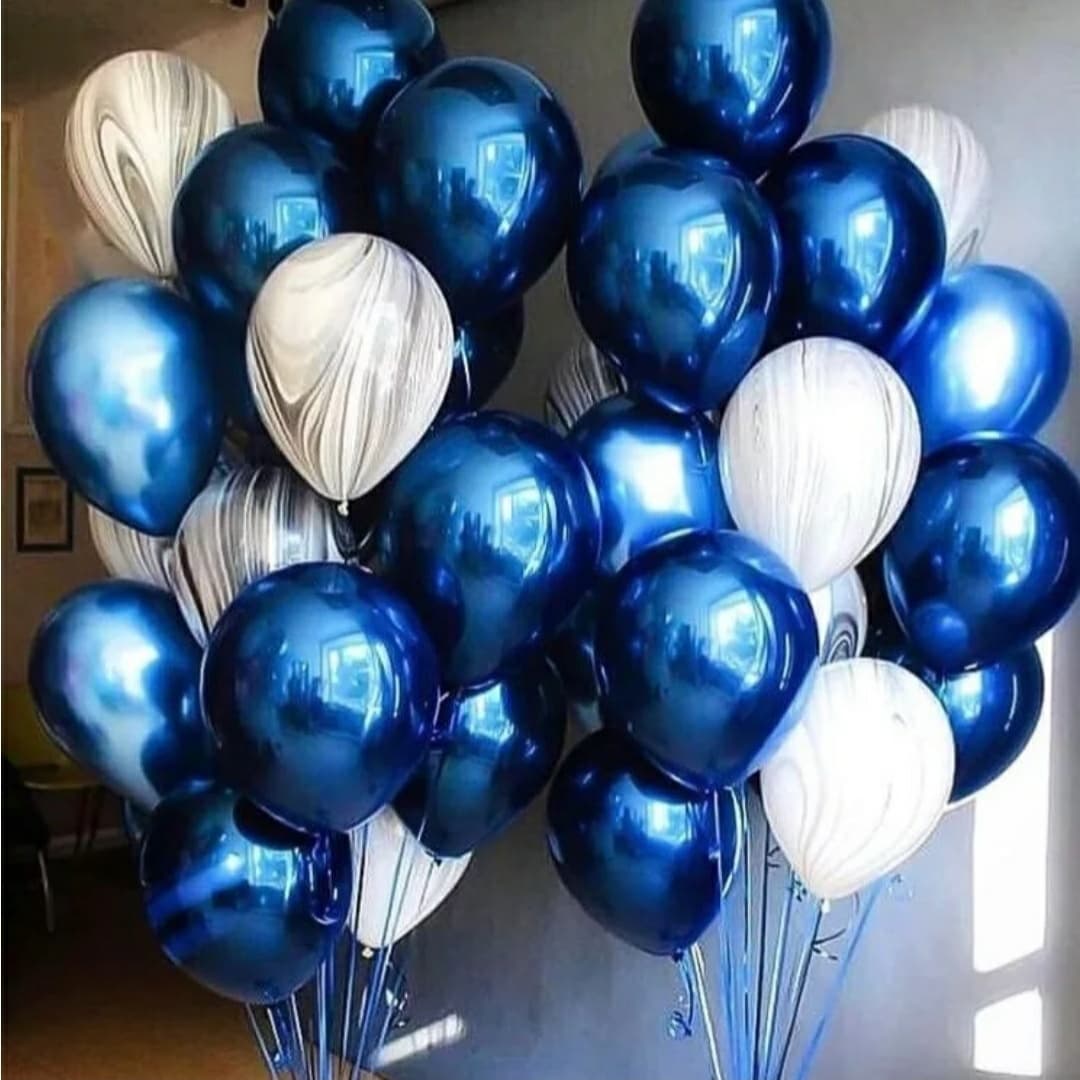 облака синих хром шаров с агатами 