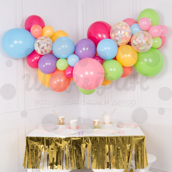 разнокалиберная гирлянда цветной ассорти