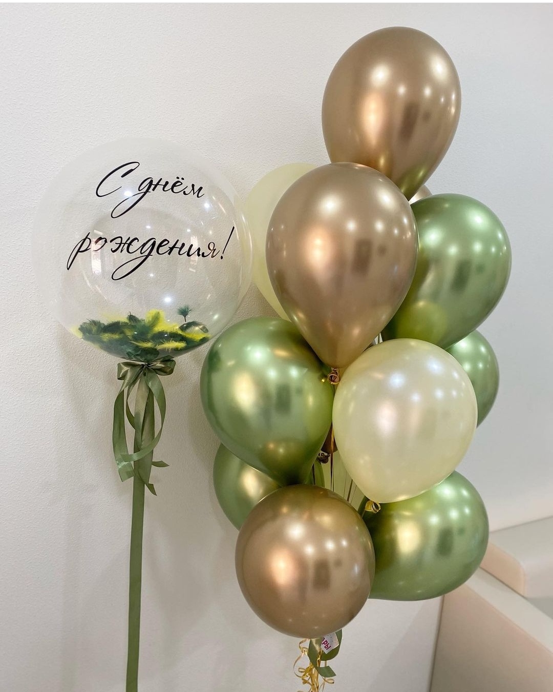 шар-баблз с фонтам шаров хром