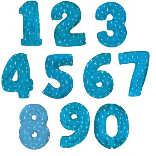 синие шары цифры со звездочками