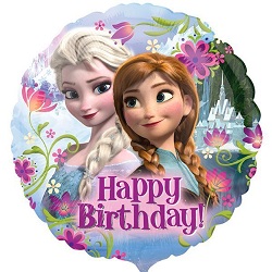 Шар-круг Анна и Эльза Happy Birthday