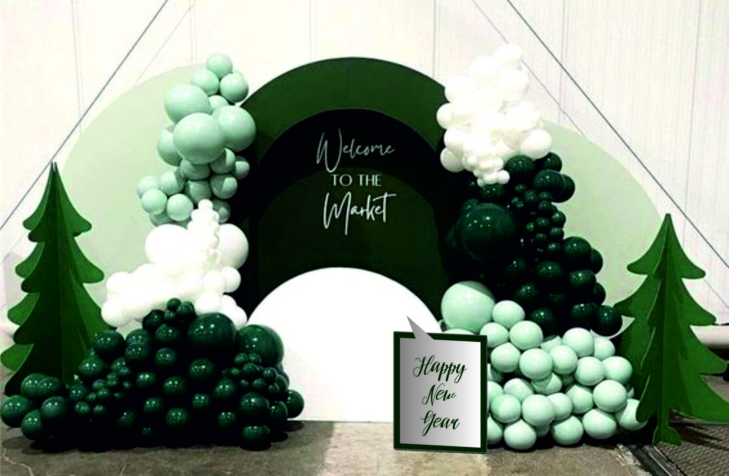 новогодняя фотозона в стиле pop art