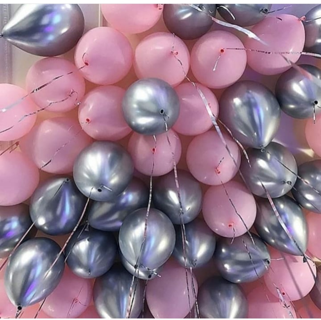 серебряный хром и нежный розовый