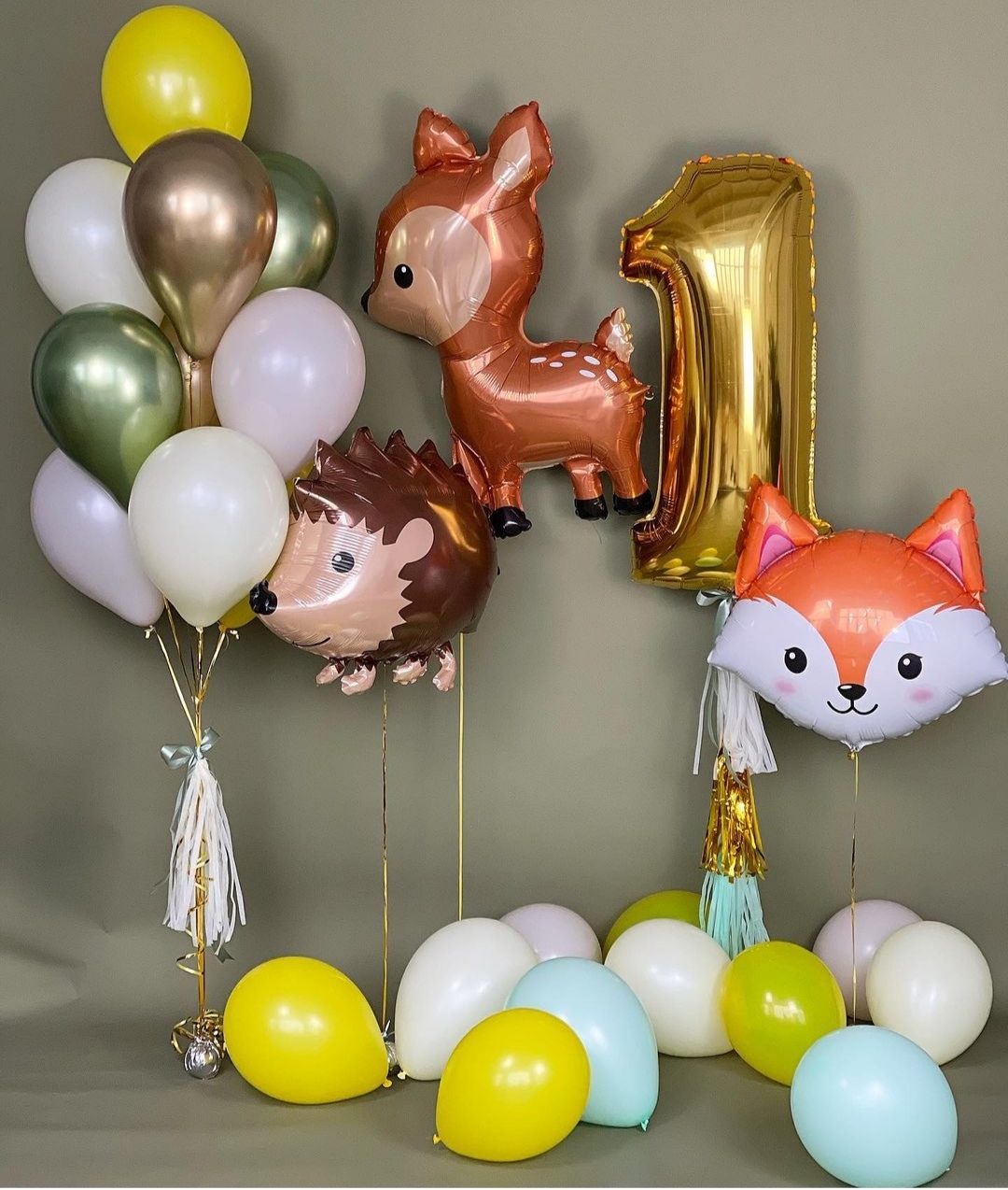 шарики на год с лесными зверятами