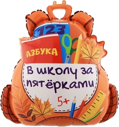Шар рюкзак 71 см, В школу за пятёрками