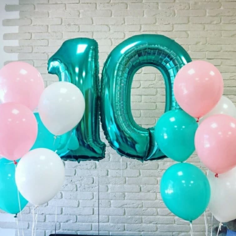 набор аквамарин с цифрой