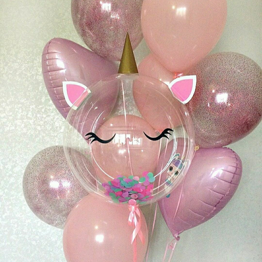 нежный набор с головой единорога баблс