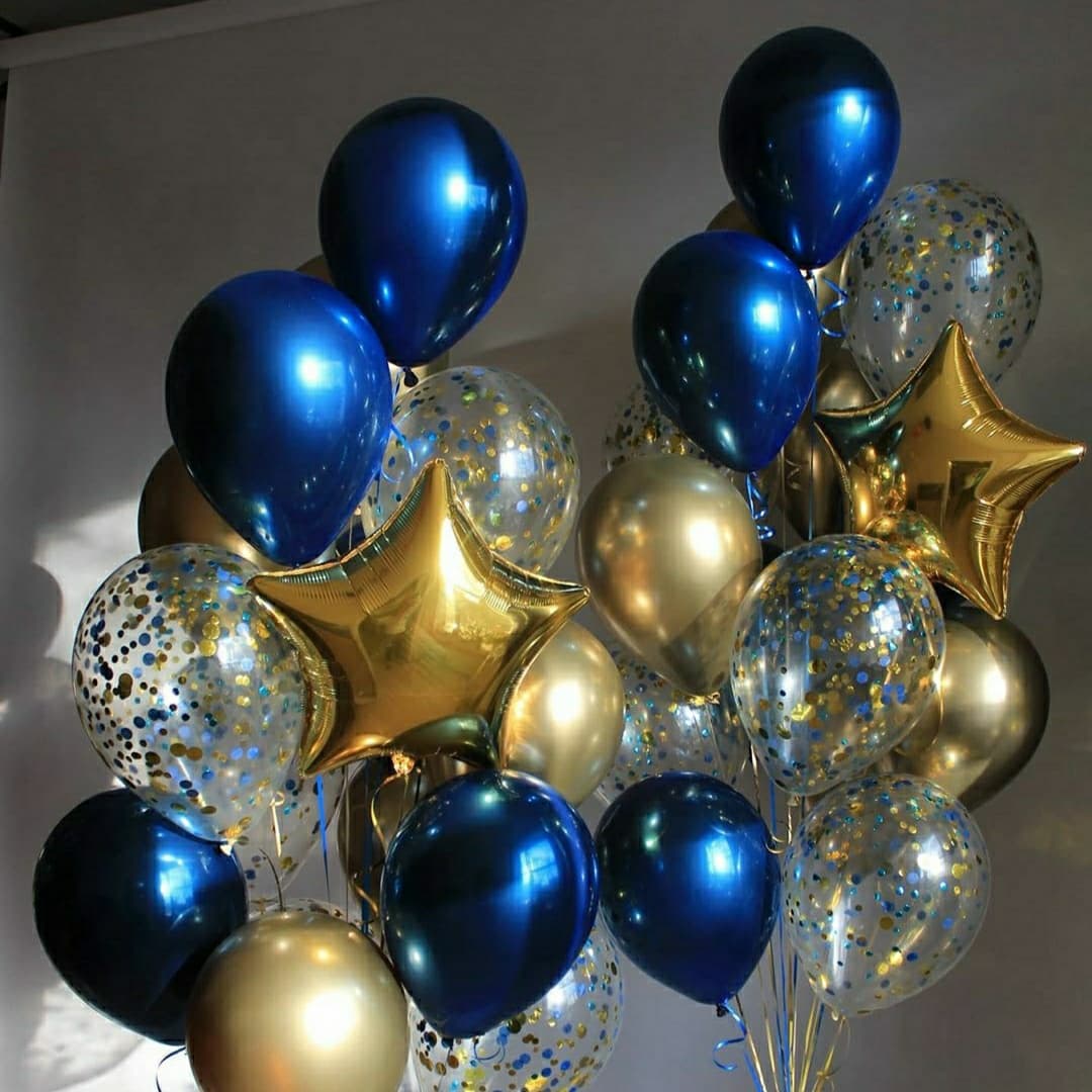 набор стильных сине - золотых фонтанов 