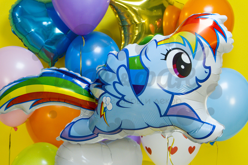 букет из шаров радуга деш из my little pony