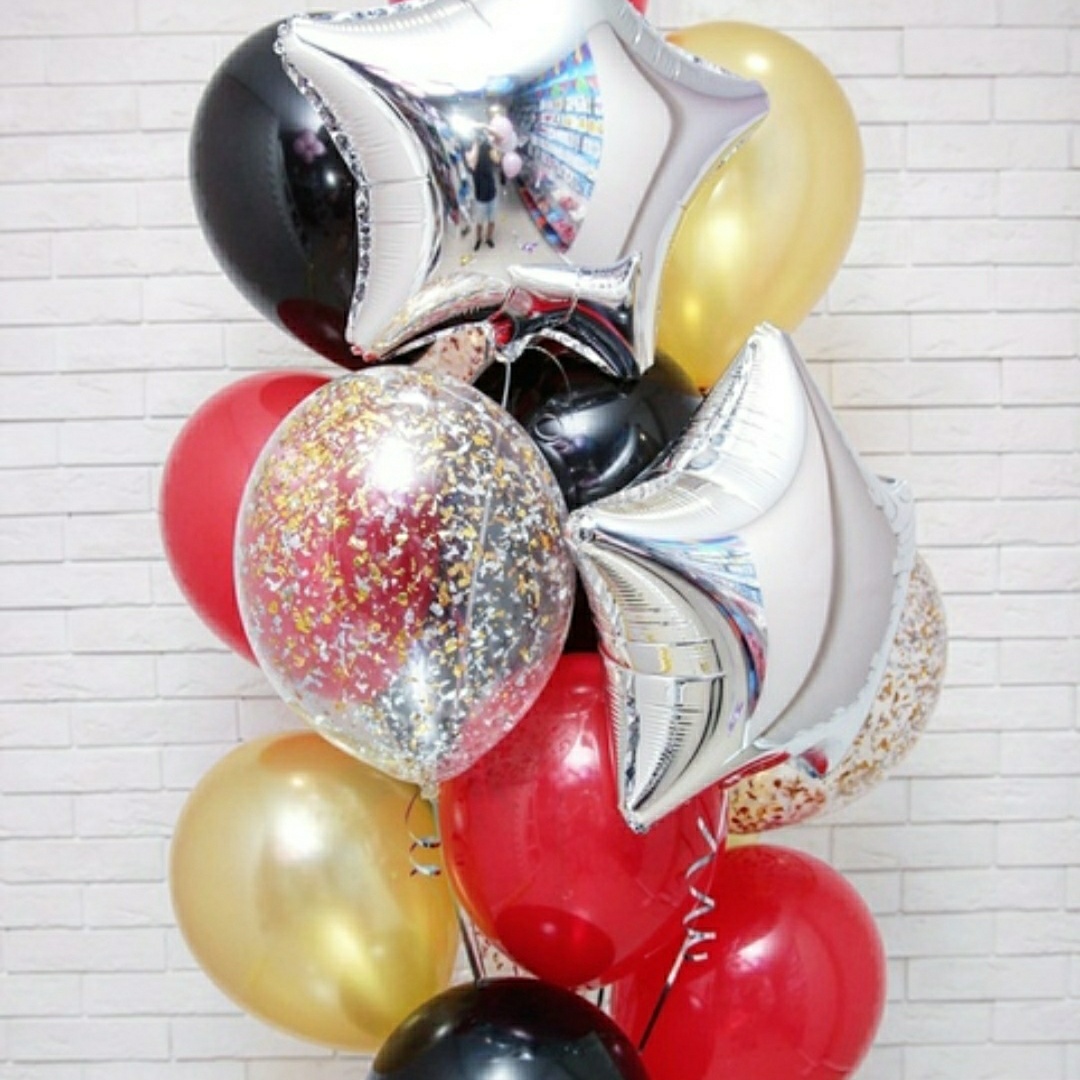 букет шаров красно черных 