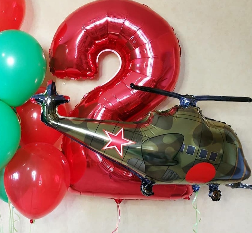 шарики на 2 года с самолетиком