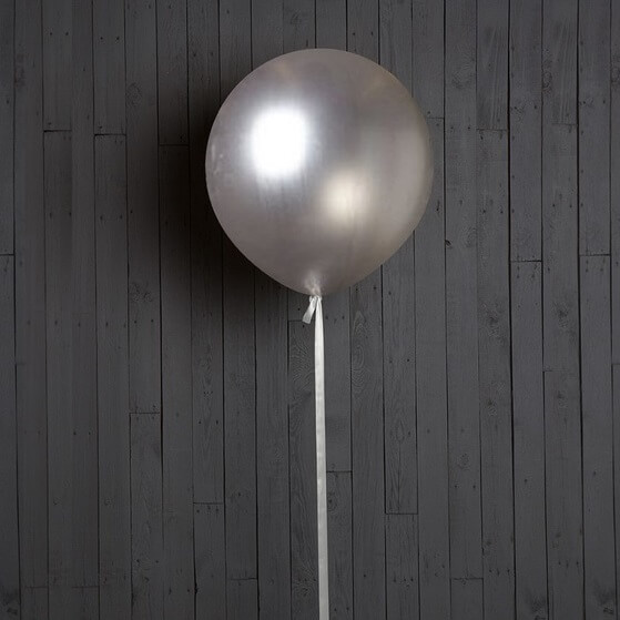 шар 65 см серебро металлик