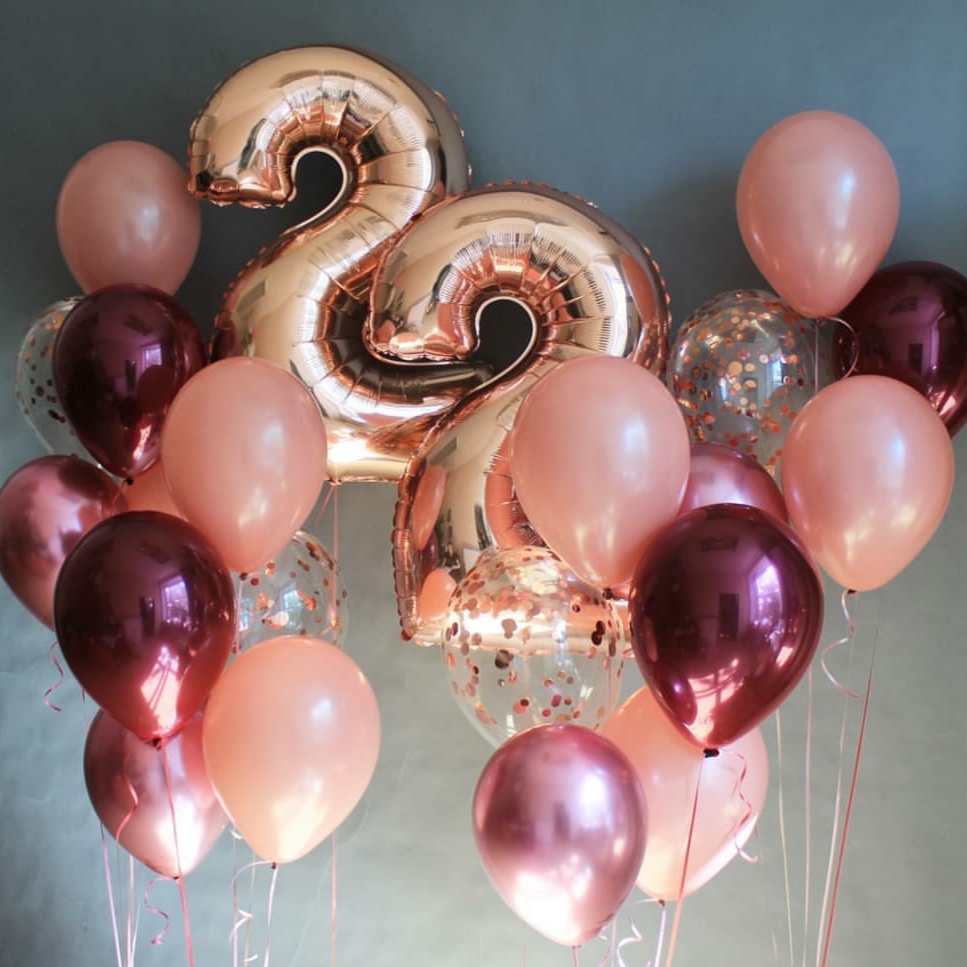 сет розово-гранатовый с цифрами